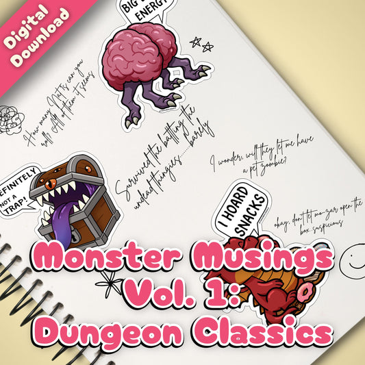 Monster Musings Vol. 1 – Printable Sticker Sheet