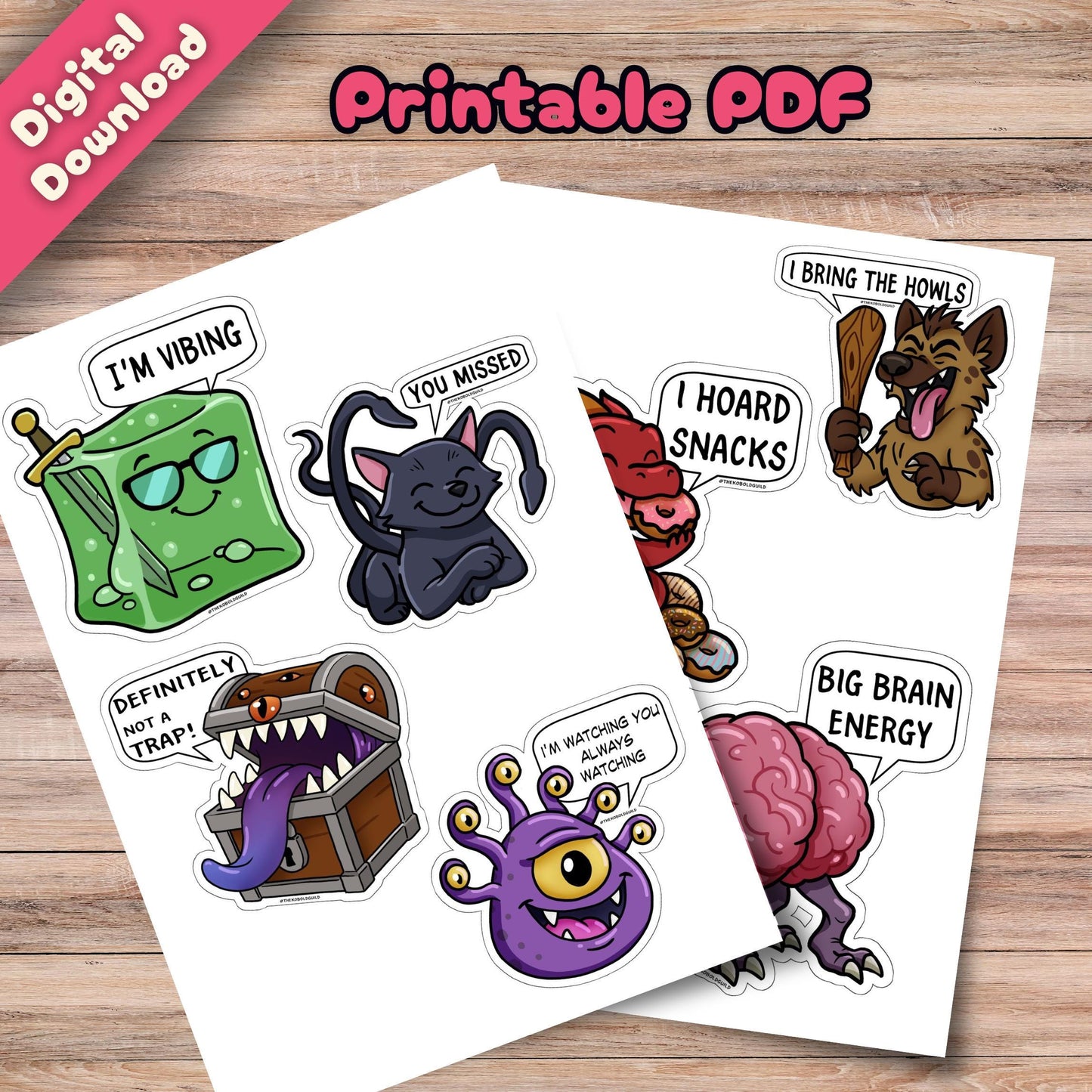 Monster Musings Vol. 1 – Printable Sticker Sheet