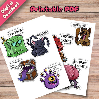 Monster Musings Vol. 1 – Printable Sticker Sheet